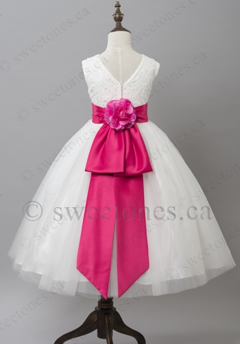 Flower girl satin sash