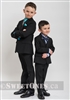 Boys black slim fit 2 piece suit (size 6y-16y)