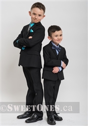 Boys black slim fit 2 piece suit (size 6y-16y)