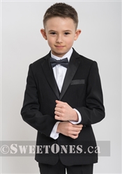 Boys black tuxedo slim fit 3 piece suit(size 1Y-5Y)