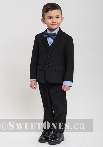 Boys black slim fit 2 piece suit (size 1y-5y)