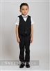 Boys black slim fit waistcoat suitâ€“ Style B-Angelo
