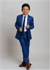 Boys royal blue slim fit 2 piece suit (size 2Y-16Y)