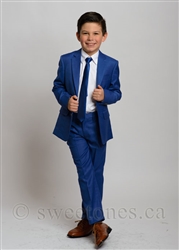 Boys royal blue slim fit 2 piece suit (size 2Y-16Y)