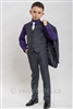 Boys gray slim fit waistcoat suitâ€“ Style B-Angelo