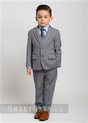 Boys light gray slim fit 2 piece suit (size 1y-5y)