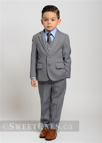 Boys light gray slim fit 2 piece suit (size 1y-5y)