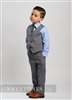 Boys light gray slim fit waistcoat suitâ€“ Style B-Angelo