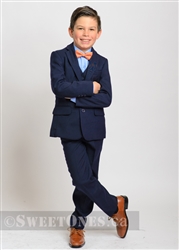 Boys navy blue slim fit 2 piece suit (size 6Y-16Y)