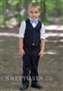 Boys navy slim fit waistcoat suitâ€“ Style B-Angelo-NV