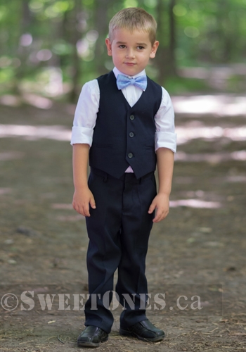 Boys navy slim fit waistcoat suitâ€“ Style B-Angelo-NV