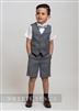Boys light gray waistcoat and short pants suitâ€“ Style B-Angelo