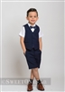 Boys navy blue waistcoat and short pants suitâ€“ Style B-Angelo