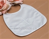 white cotton embroidered Baptism bib
