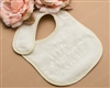 ivory cotton embroidered Baptism bib