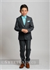 Boys dark gray slim fit 2 piece suit (6y-16y)