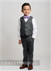 Boys Dark gray slim fit waistcoat suitâ€“ Style B-Chris