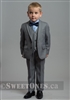 Boys light gray slim fit 2 piece suit (1y-5y)