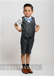 Boys gray waistcoat and short pants suitâ€“ Style B-Chris