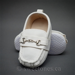 Baby boys white loafers