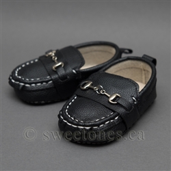 Baby boys black loafers