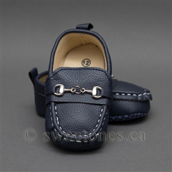 Baby boys navy blue loafers