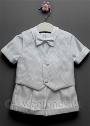 Boy Baptism short set Christening Outfit