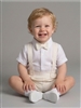 Boys linen suspenders shorts Baptism outfit
