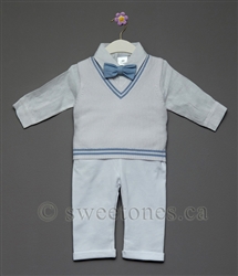 Boys cotton vest suit Christening outfit