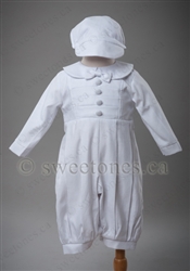 Cotton long sleeved Baptism Christening romper