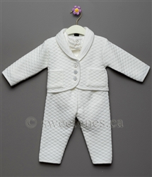 Boy Cotton Christening vest suit Baptism outfit