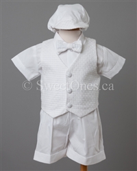 Boy Baptism short set Christening Outfit