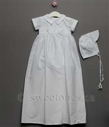 Boy cotton weaved romper with detachable gown