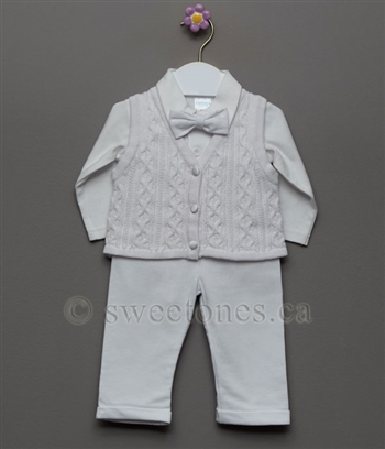 Boys cotton vest suit Christening outfit