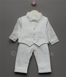 Boys cotton vest suit Christening outfit