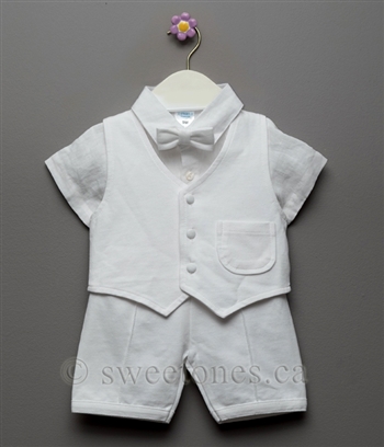 Boy Cotton Christening vest suit Baptism outfit