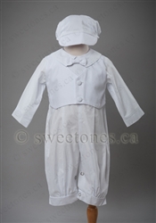 Cotton long sleeved Baptism Christening romper