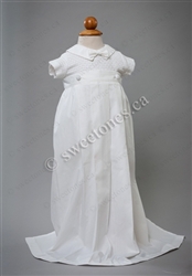 Boy cotton weaved romper with detachable gown