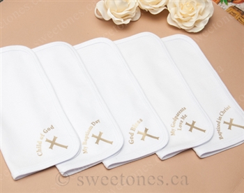 Baptism cotton towel with cross