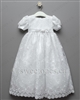 Christening gown with embroidered tulle