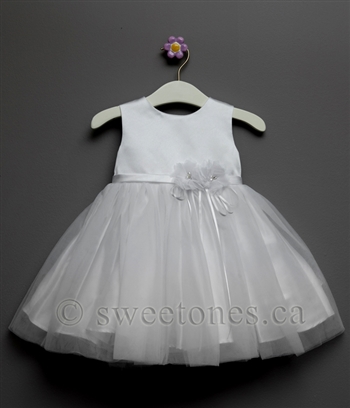 White Grils tulle Baptism dress â€“ Style BG-Maya