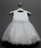 Baby white tulle dress with floral belt â€“ Style BG-Skylar