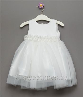 Baby cute tulle dress with floral belt â€“ Style BG-Skylar