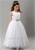 White tulle dress with sparkle rhinestone belt â€“ Style FC-Avery