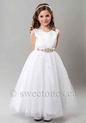 Tulle dress with sparkle rhinestone belt â€“ Style FC-Layla