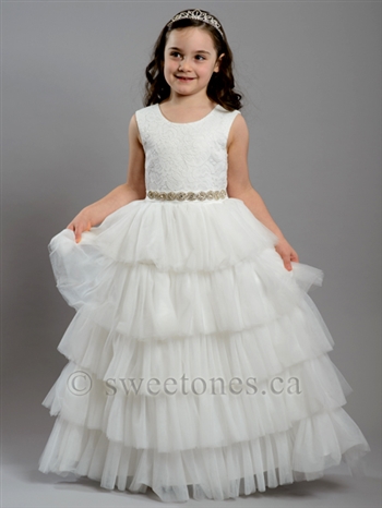 Ruffled tulle girls dressâ€“ Style FC-Rachel