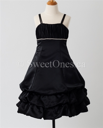 Black bubble girl party dress