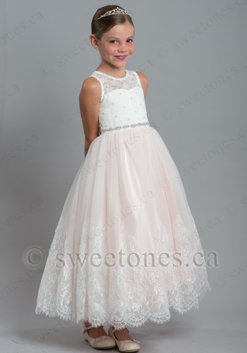 Tulle pink lace dress  â€“ Style FGC-Catherine