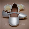 SALE-Girl's silver shoes with rhinestone strap - Style G-SHOES-1701