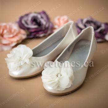 Flower girl accessories ivory ballerina flat shoes